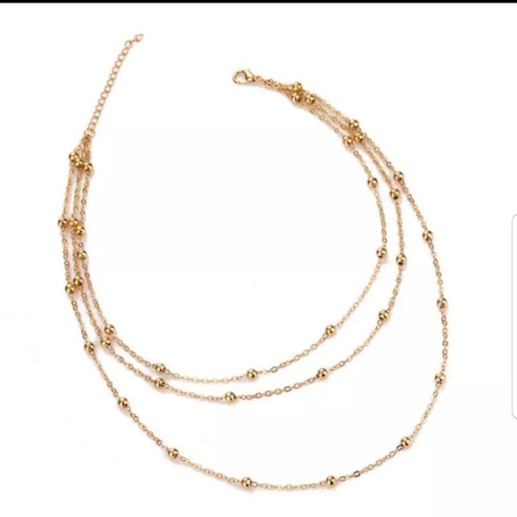 ☆Harper☆ Gold Ball and Chain Layered Necklace - Picture 2 of 4